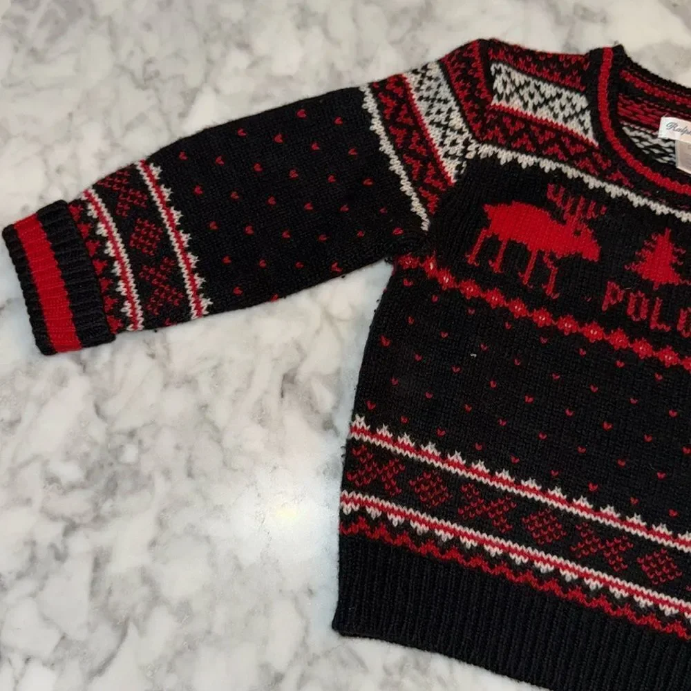 Ralph Lauren Kids' Festive Wool Sweater 12M